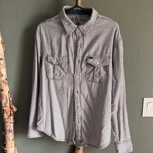 True Grit Heather Gray and Navy Top